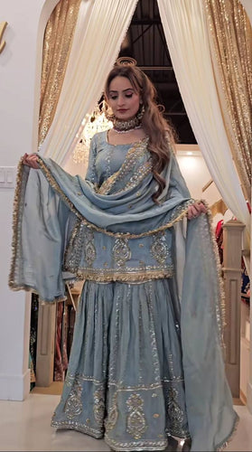 Top And Plazzo With Dupatta