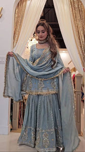 Top And Plazzo With Dupatta