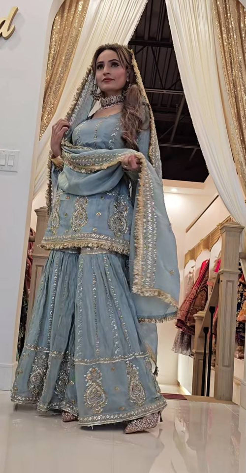 Top And Plazzo With Dupatta