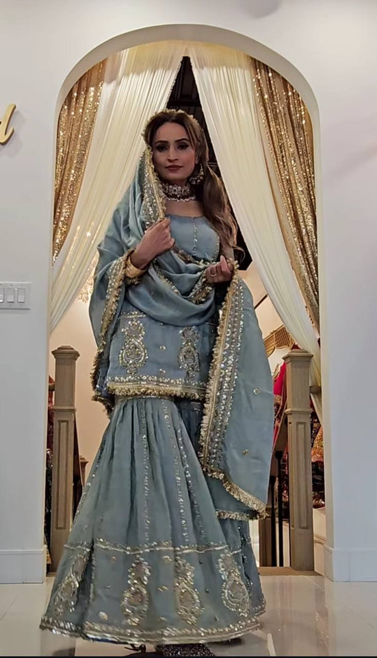 Top And Plazzo With Dupatta