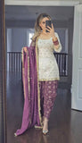Launching New Designer Party Wear Look Top , Dhoti Styles Salwar and Dupatta *