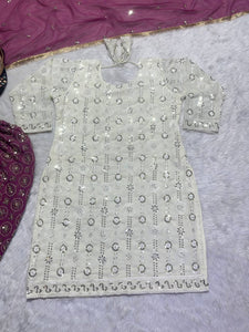 Launching New Designer Party Wear Look Top , Dhoti Styles Salwar and Dupatta *