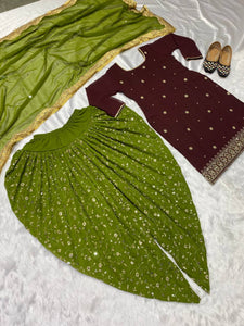 Launching New Designer Party Wear Look Top ,Dhoti Salwar and Dupatta