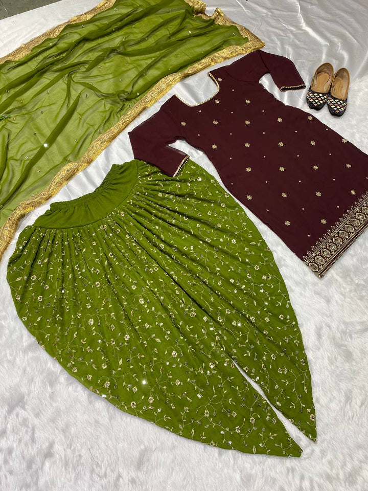 Launching New Designer Party Wear Look Top ,Dhoti Salwar and Dupatta