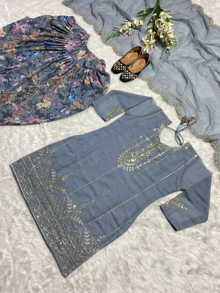 Launching New Designer Party Wear Look Top ,Dhoti Salwar and Dupatta