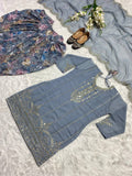Launching New Designer Party Wear Look Top ,Dhoti Salwar and Dupatta