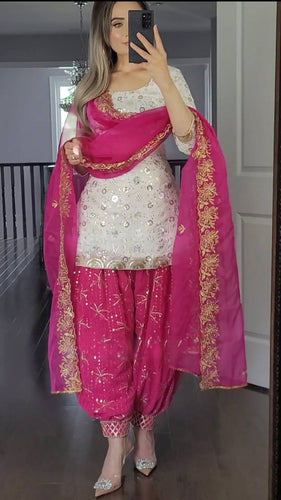 Launching New Designer Party Wear Look Top ,Patiyala Salwar and Dupatta