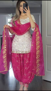 Launching New Designer Party Wear Look Top ,Patiyala Salwar and Dupatta