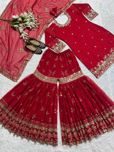 Launching New Designer Party Wear Look Top , Sharara Plazzo  and Dupatta