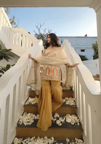 Launching New Designer Party Wear Look Top , Sharara Plazzo  and Dupatta*