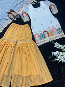 Launching New Designer Party Wear Look Top , Sharara Plazzo  and Dupatta*