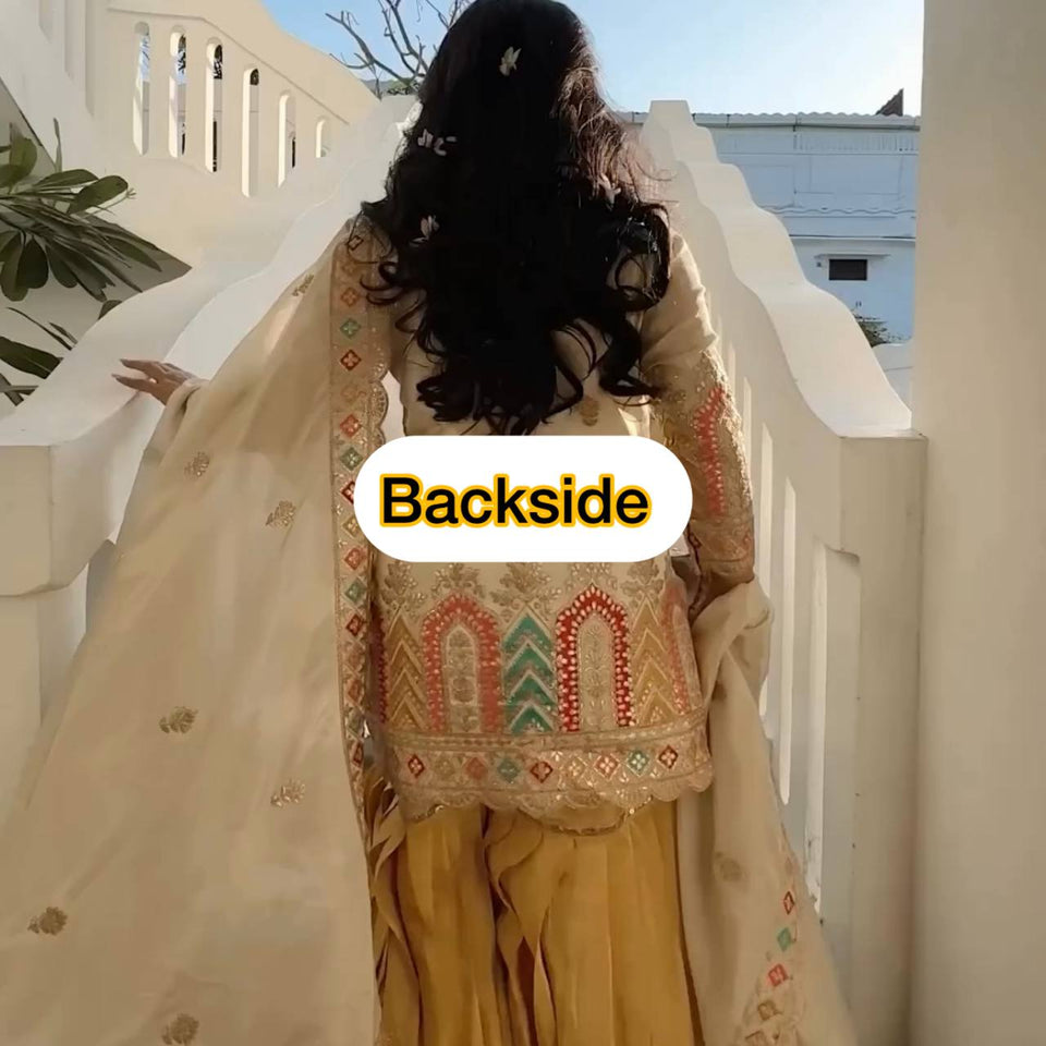 Launching New Designer Party Wear Look Top , Sharara Plazzo  and Dupatta*