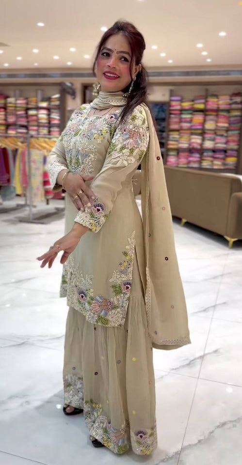 Launching New Designer Party Wear Look Top , Sharara Plazzo  and Dupatta