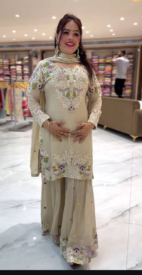 Launching New Designer Party Wear Look Top , Sharara Plazzo  and Dupatta