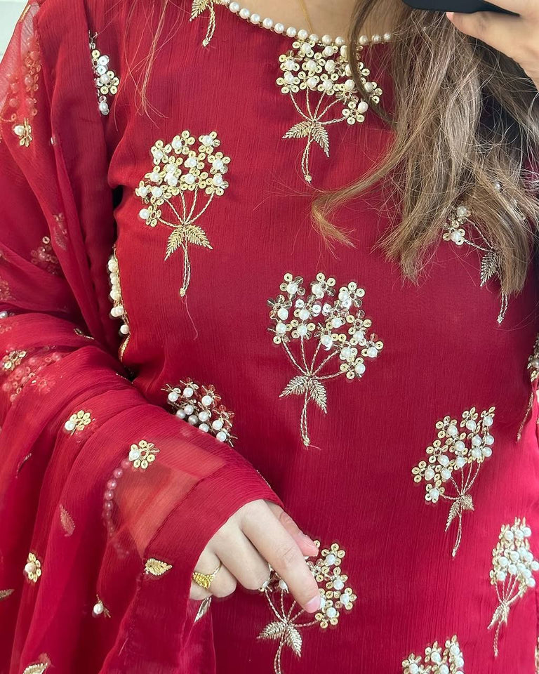 Presenting New Designer Long Top , Pant and Dupptta In Fancy Style*