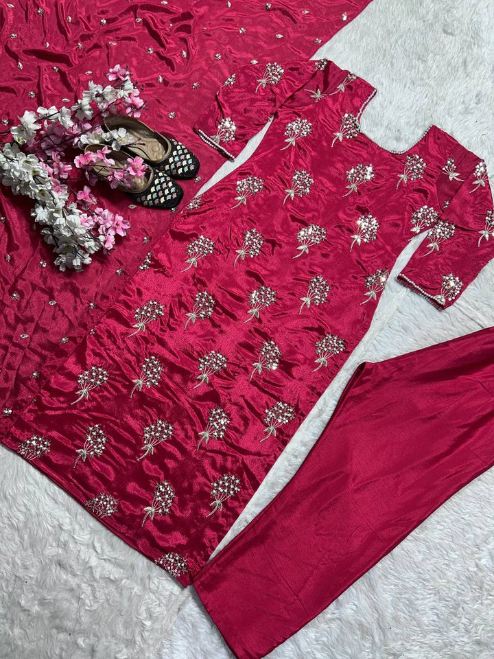 Presenting New Designer Long Top , Pant and Dupptta In Fancy Style*