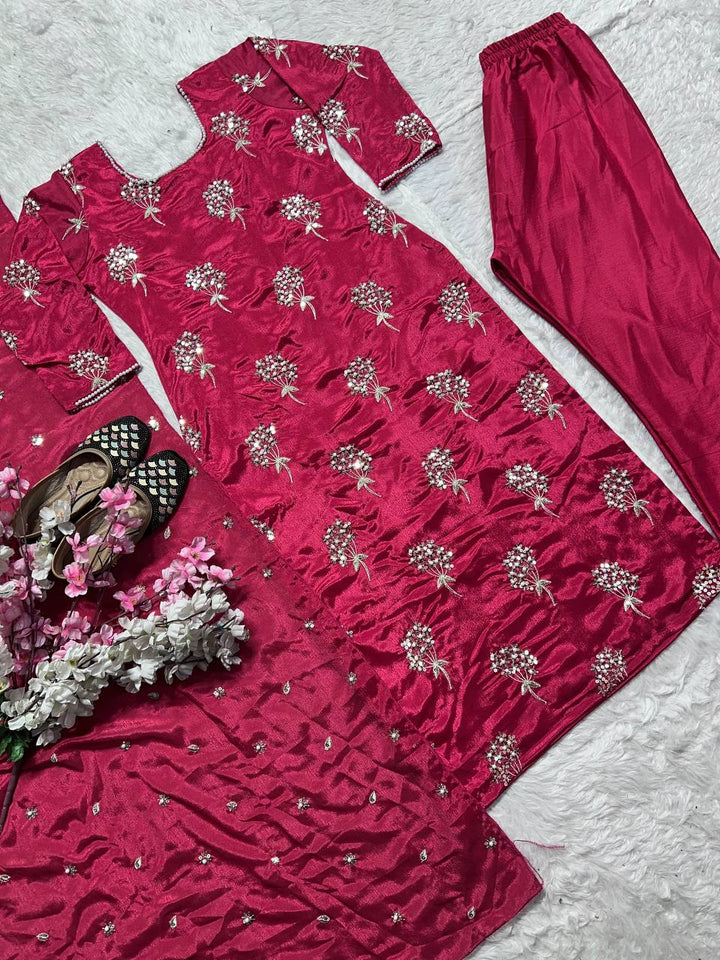 Presenting New Designer Long Top , Pant and Dupptta In Fancy Style*