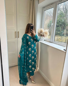 Presenting New Designer Long Top , Pant and Dupptta In Fancy Style*👌