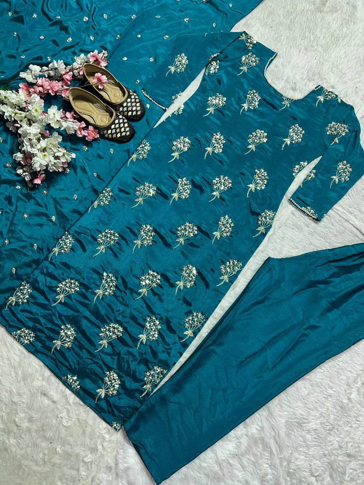 Presenting New Designer Long Top , Pant and Dupptta In Fancy Style*👌
