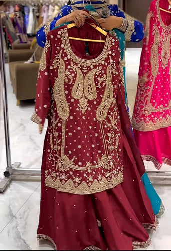 Launching New Designer Party Wear Look Top , Sharara Plazzo  and Dupatta*