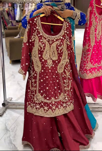 Launching New Designer Party Wear Look Top , Sharara Plazzo  and Dupatta*