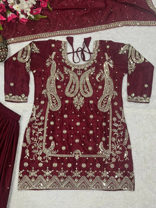 Launching New Designer Party Wear Look Top , Sharara Plazzo  and Dupatta*