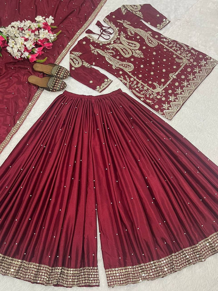Launching New Designer Party Wear Look Top , Sharara Plazzo  and Dupatta*