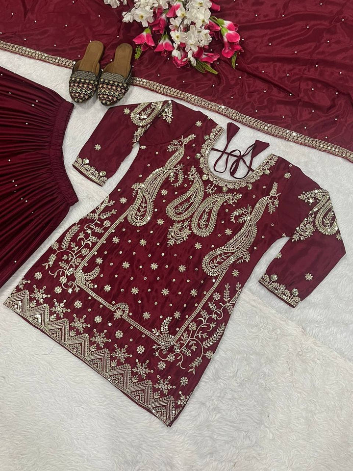 Launching New Designer Party Wear Look Top , Sharara Plazzo  and Dupatta*