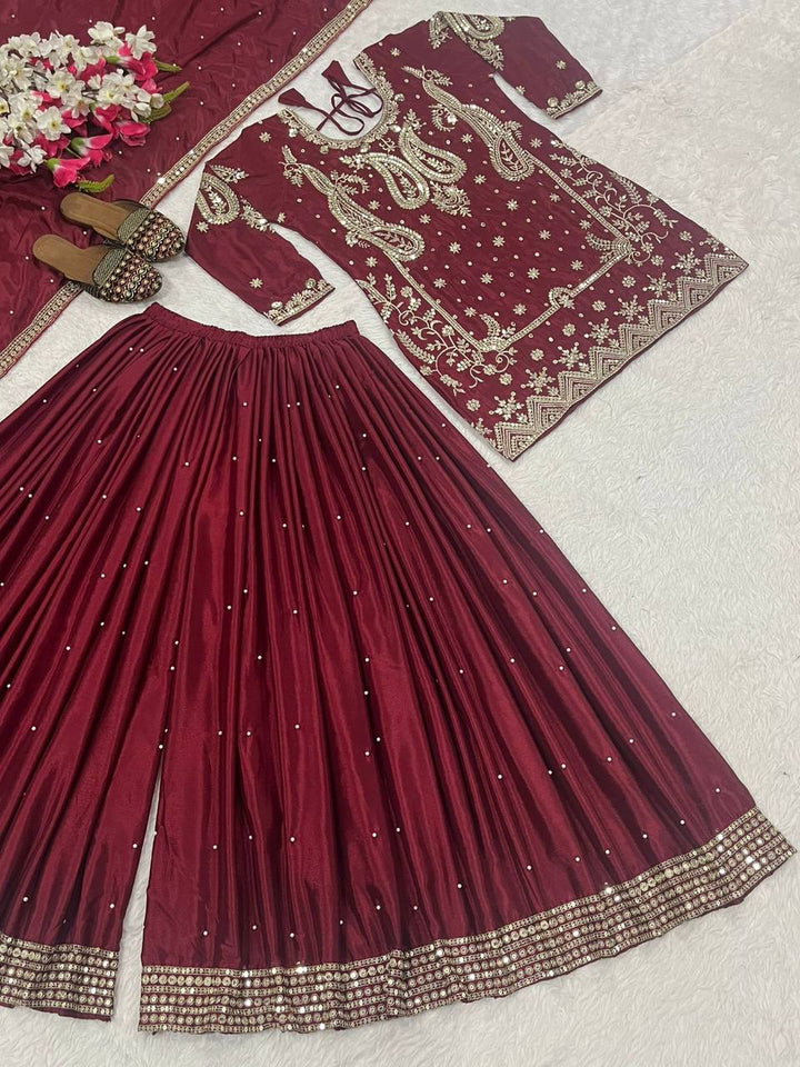 Launching New Designer Party Wear Look Top , Sharara Plazzo  and Dupatta*