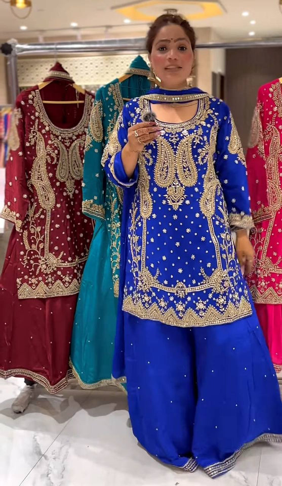 Launching New Designer Party Wear Look Top , Sharara Plazzo  and Dupatta