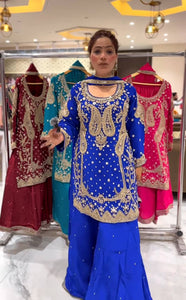 Launching New Designer Party Wear Look Top , Sharara Plazzo  and Dupatta