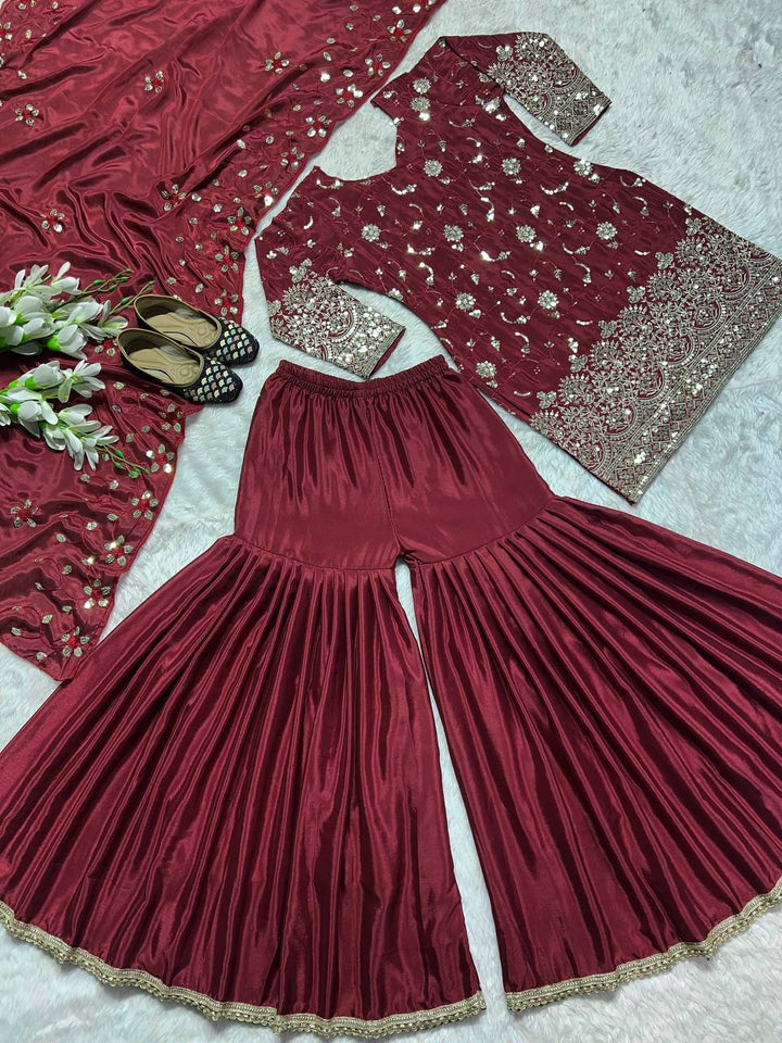 Launching New Designer Party Wear Look Top , Sharara Plazzo  and Dupatta