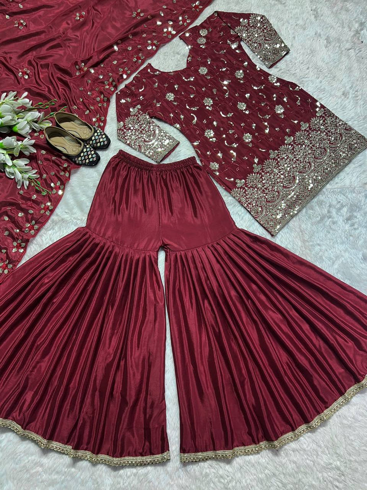 Launching New Designer Party Wear Look Top , Sharara Plazzo  and Dupatta