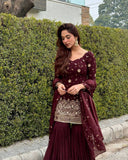Launching New Designer Party Wear Look Top , Sharara Plazzo  and Dupatta