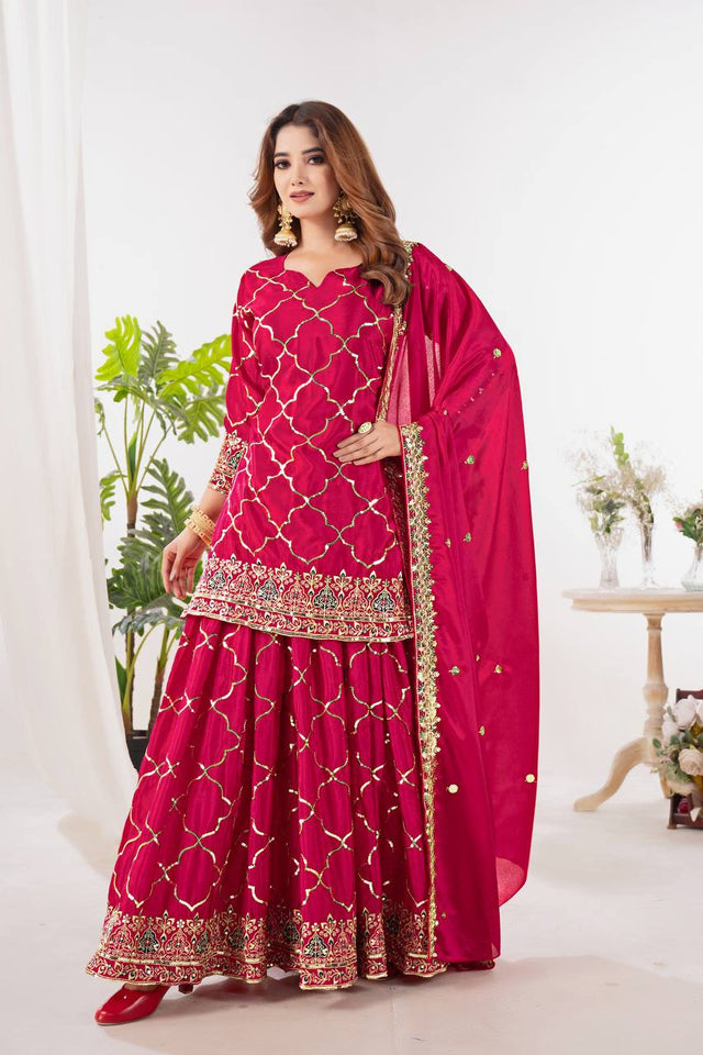 Launching New Designer Party Wear Look Top , Sharara Plazzo  and Dupatt
