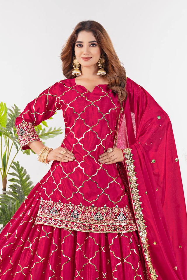 Launching New Designer Party Wear Look Top , Sharara Plazzo  and Dupatt
